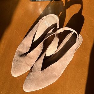 Eileen Fisher suede sling backs beige. Perfect for fall!